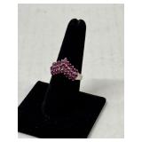 Believed to be Ruby 925 Sterling Silver Ring Size