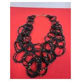 Very Lightweight Black & Gold Necklace & Earrings
