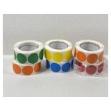 6 Assorted Blank Inventory Circle Labels 1"