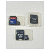 3 Micro SD Memory Cards With Adapters