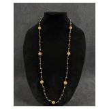 Long Beaded Gold Tone Ball Station
