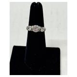 3 Stone 925 Silver Ring Sz6