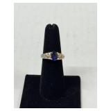 Vintage Sterling Chatham Lab Grown Sapphire Ring