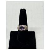 925 Silver Amethyst Ring Size 9