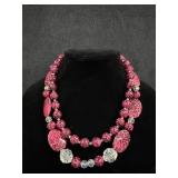 Pink & Black Double Strand Necklace