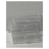5 Clear hinged plastic boxes