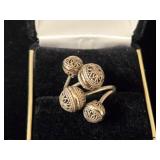 Sterling Silver Scrollwork with Gold Accent Wrap