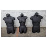 Two male l)one female mannequin display. 30" x