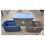 (3) 114L containers with (1) Lid