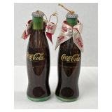 2 Vintage 1998 Coca Cola Bottle Christmas Ornament
