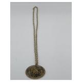 Necklace Pendant Tiger Pattern Orange Jewels Clasp