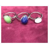 (3) Premier Designs Rock Steady Rings Sz 8.5