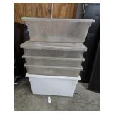 (5) Heavy Duty Plastic Totes