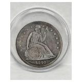 1840 Seated Liberty One Dollar Coin