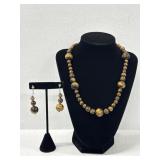 Believed to be Tiger Eye 16ï¿½ Beaded Choker