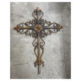 29" x 40.5" Metal Cross With Star in the Middle