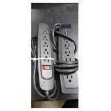 Two Power strips surge protectors each with 6