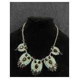 Gold Tone Turquoise Necklace