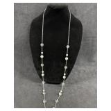 Guess Long Silver Tone Necklace