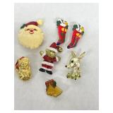 Vintage Christmas Brooches & Earrings
