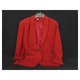Ladies Red Lined Jacket Sz Med