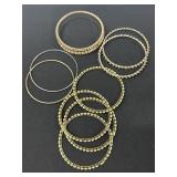 Gold Metal Rhinestones Bangles Bracelets Jewelry