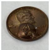1947Lincoln Cent Masonic 3D PUSHED Pop Out