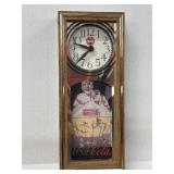 Coca Cola Coke Wall Clock Wooden Case Battery Oper