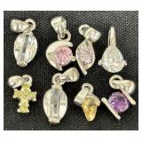 8 Necklace Pendants W/ Markings 750 & 18KGP
