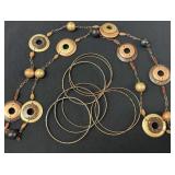Bronze Tone 18" Necklace & Bangles