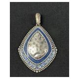 Premier Designs Bluetone Pendant 3"