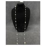 Long Floating Faux Pearl Necklace