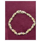 7" Multi Color Gemstone Bracelet 925 Silver