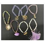 Beautiful Set of 7 Beaded Stretch Bracelets