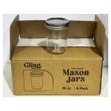 NIB 6 Pack Gling Ware 16 oz Mason Jars
