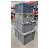 3 storage containers with attached lids.