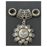 4" Flower Pendant & 2 Beads