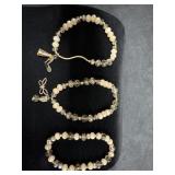 (3) Beaded Bracelets W/ Charm