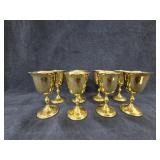 (8) 6oz Silver Plated Gold Tone Goblets