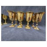 (8) Silver Plated Gold Tone 8oz Goblets