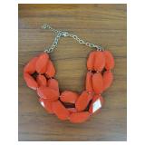 Large Orange Beaded Necklace