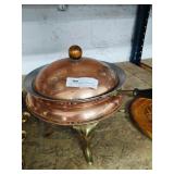 Large Covered Chafing Dish w/Wooden Handle