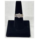 925 Prong Band Round Cut CZ Size 7