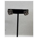 925 Vintage Marcasite Open Design Earrings