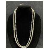 (2) Faux White Pearl Womenï¿½s Necklace