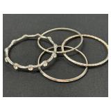 4 Bangle Bracelets Rhinestones