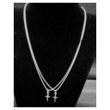 Premier Designs Double Chain Double Cross Necklace