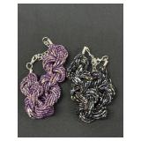 2 Purple Beaded Bracelets