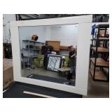 46" x 38" White Framed Mirror
