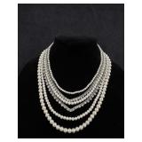 Aldo Vintage Faux Pearl 6 Strand Necklace